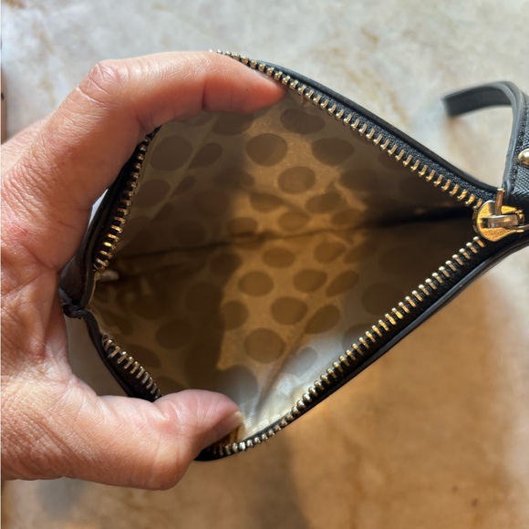 Kate Spade Black Leather Clutch 9'x 5' - Picture 4 of 7